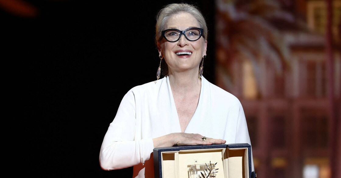 Meryl Streep took the stage in a simple white gown. Photo | Reuters