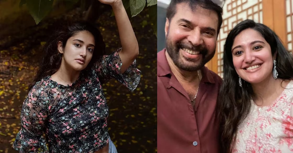 Anjana Jayaprakash with Mammootty. Photo: Instagram