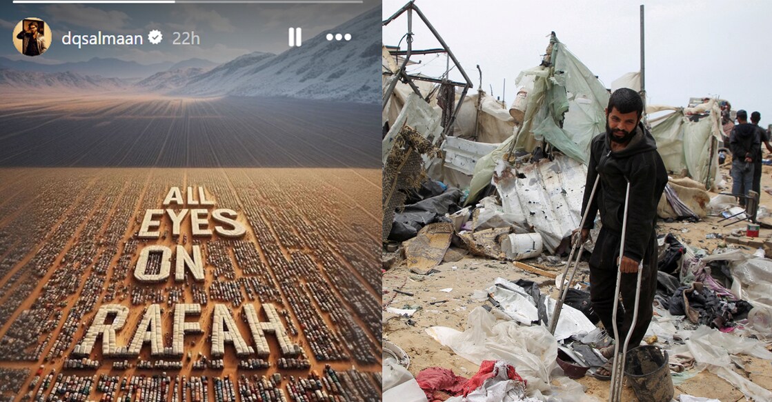 On Instagram alone, an AI-generated image depicting the situation in Rafah has been shared more than 33 million times in Instagram stories. Photo: Instagram/Dulquer Salmaan/Reuters