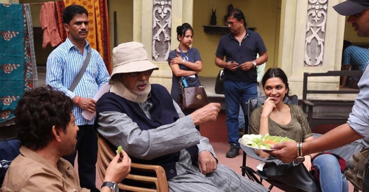 deepika-big-b Deepika, Amitabh Bachchan and Irrfan Khan on the sets of 'Piku.' Photo | Instagram (deepikapadukone)