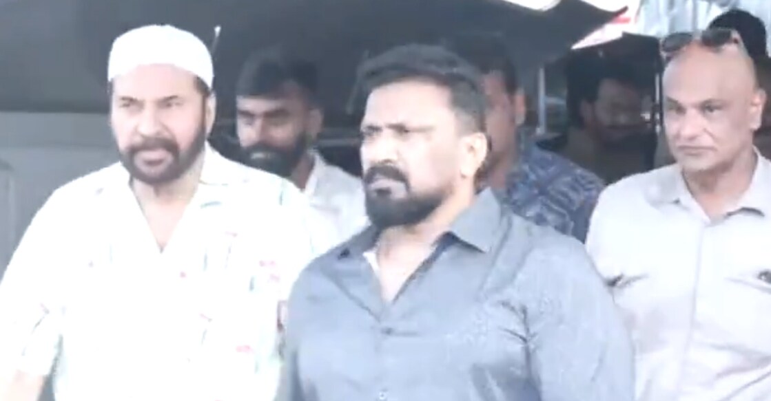 Mammootty arrives at Salafi Masjid in Edappally. Photo | X