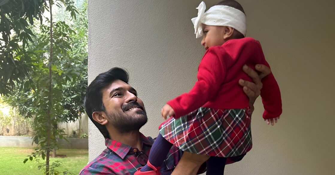 Ram Charan and daughter. Photo: X/@sivacherry9