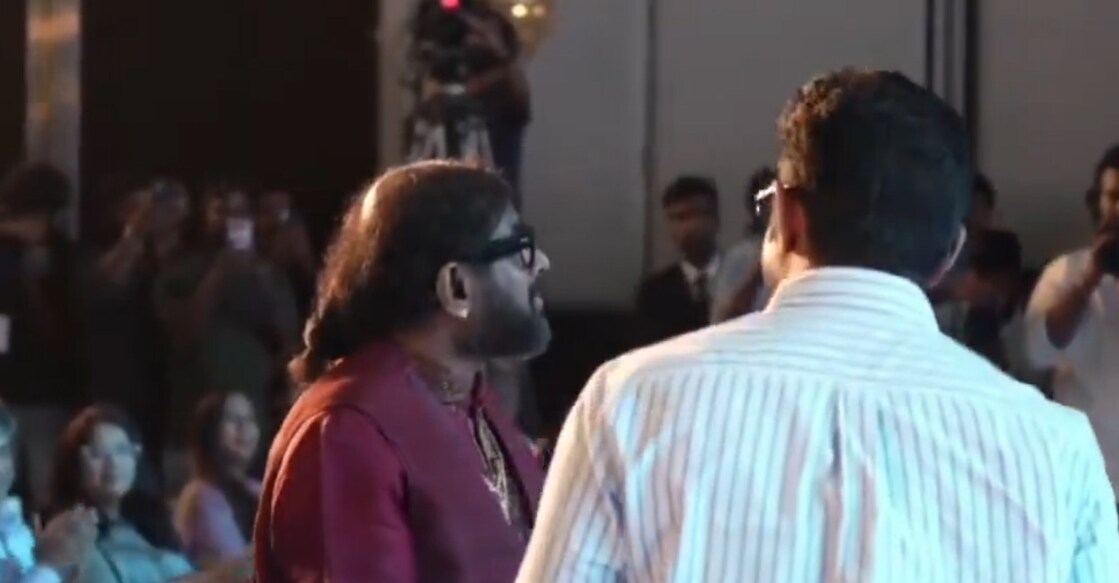 Ramesh Narayan and Asif Ali at the event. Photo | X