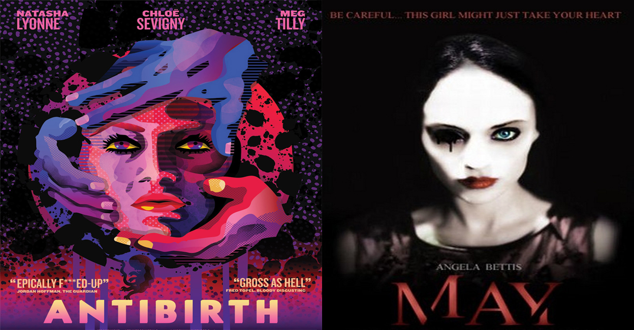 horror-movies Posters of 'Antibirth', 'May'. Photo: IMDb