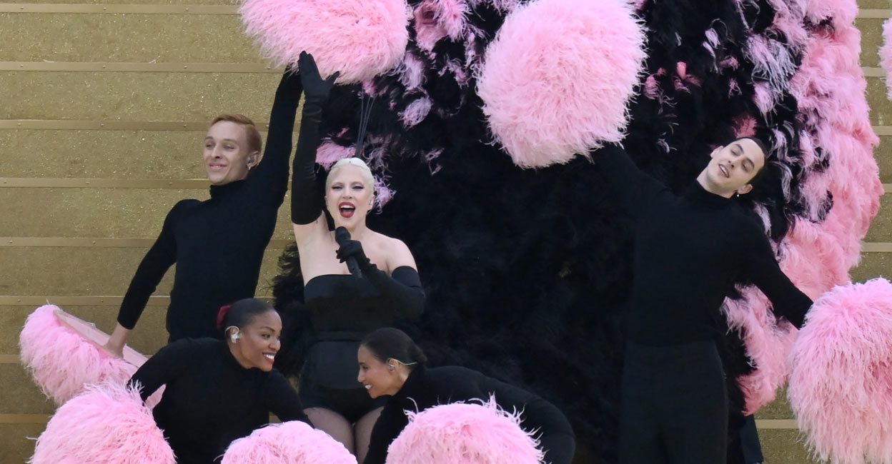 OLY-PARIS-2024-OPENING Lady Gaga performs at the 2024 Olympics opening ceremony in Paris. Photo: AFP