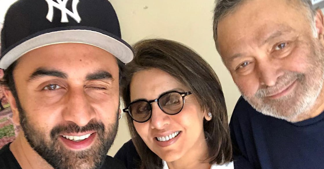 Ranbir Kapoor with the late actor Rishi. Photo: Instagram/ neetu54