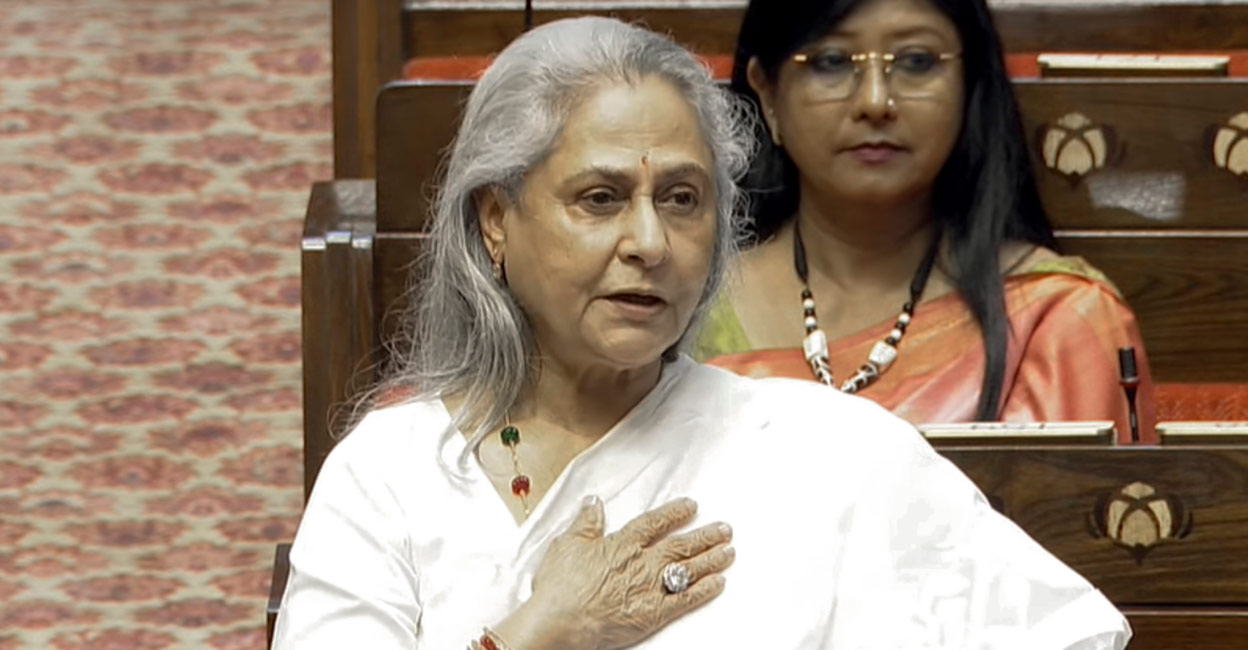 Jaya Bachchan during a session at the Rajya Sabha. Photo: PTI
