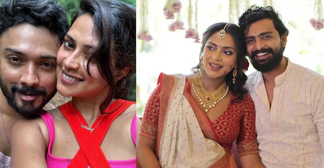 Amala Paul with Abijith and Jagat Desai. Photo: Instagram