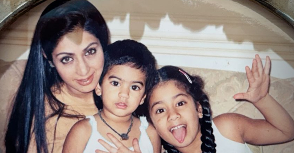 Sridevi with Khushi and Janhvi. Photo: Instagram