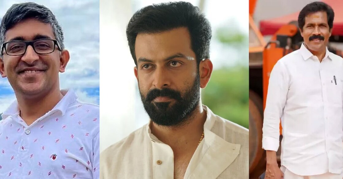 Many people reacted to Prithviraj's strong statements at the press meet held on Monday. Photos: Instagram, Facebook