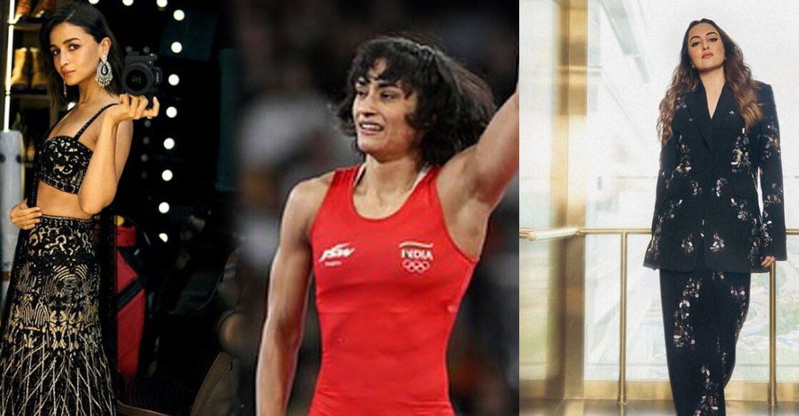 Alia Bhatt and Sonakshi Sinha cheered Vinesh Phogat after the Olympics disqualification. Photos: Instagram