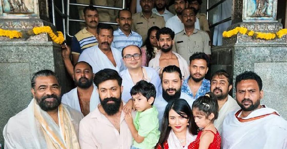 Yash and his wife at one of the temples in coastal Karnataka. Photo: Special arrangement