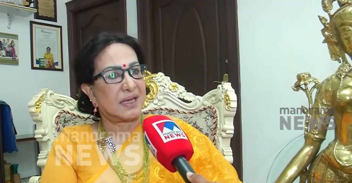 Actor Sheela. Photo: Screengrab/Manorama News