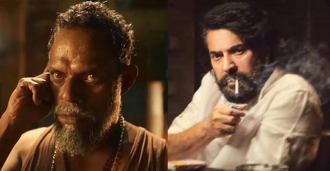 Vinayakan (L) will be seen in a prominent role alongside Mammootty. Screen grab of film scenes