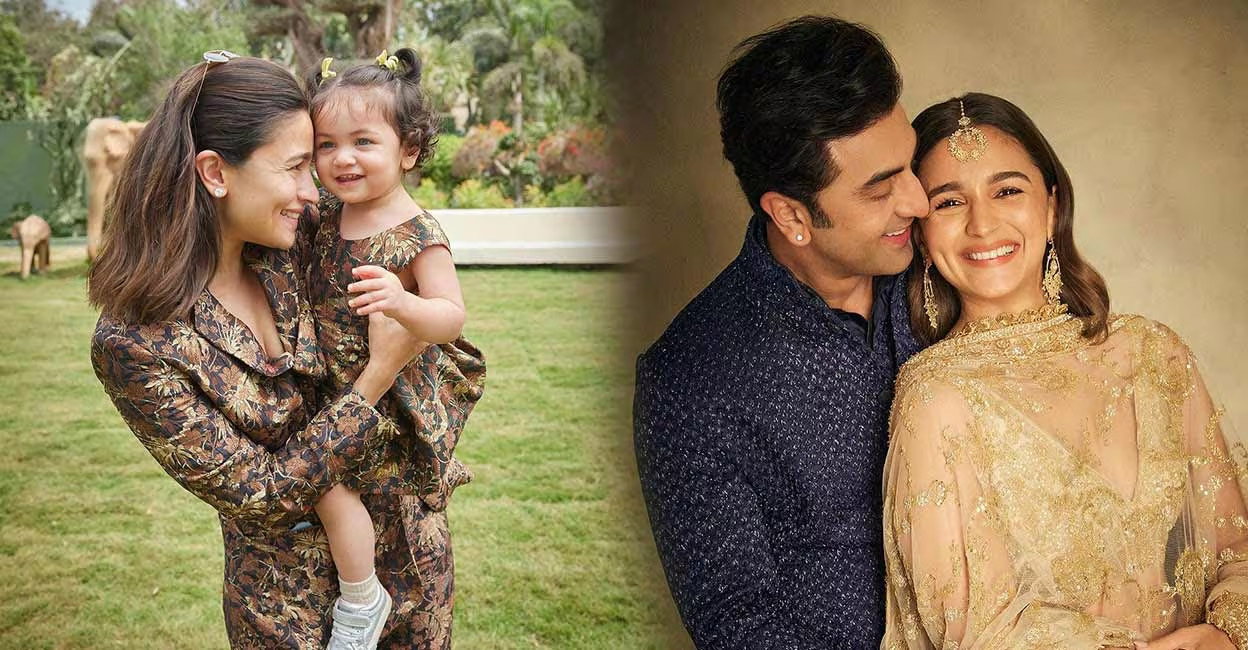 Alia Bhatt with her daughter Raha (left); Alia and Ranbir (right). Photo: Instagram/@aliabhatt