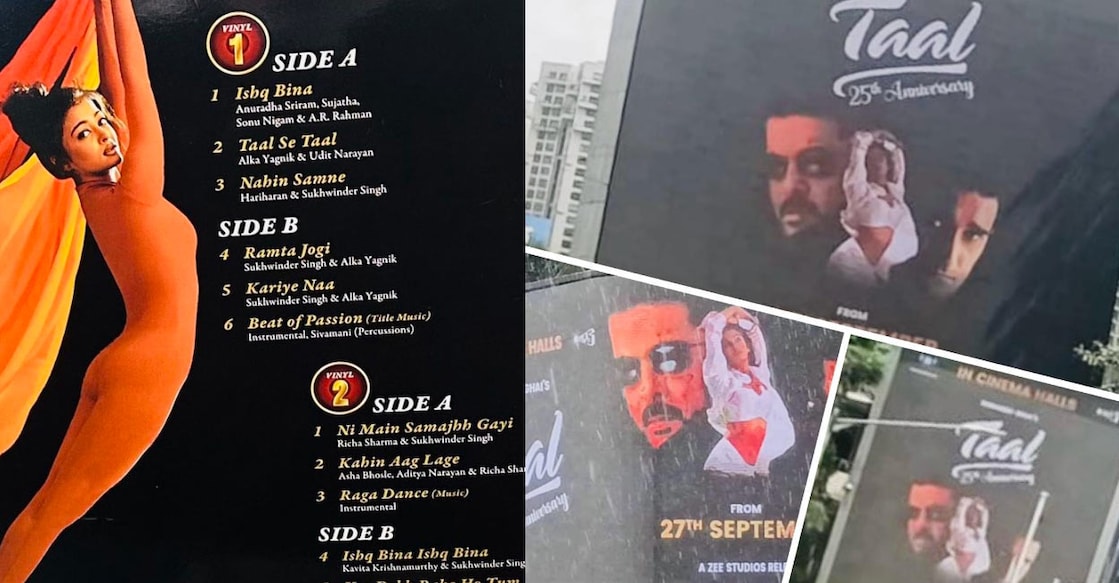 taal-re-release 'Taal' posters shared by filmmaker Subhash Ghai. Photos: Instagram/ subhashghai1