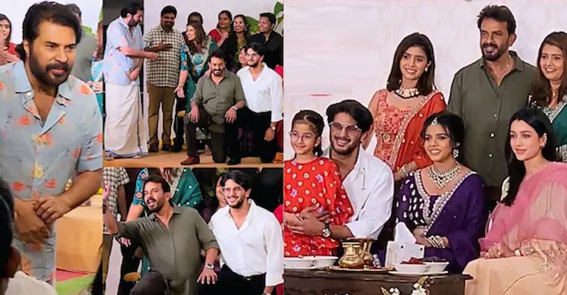 Mammootty and family attend Cynthia's betrothal. Photo: YouTube