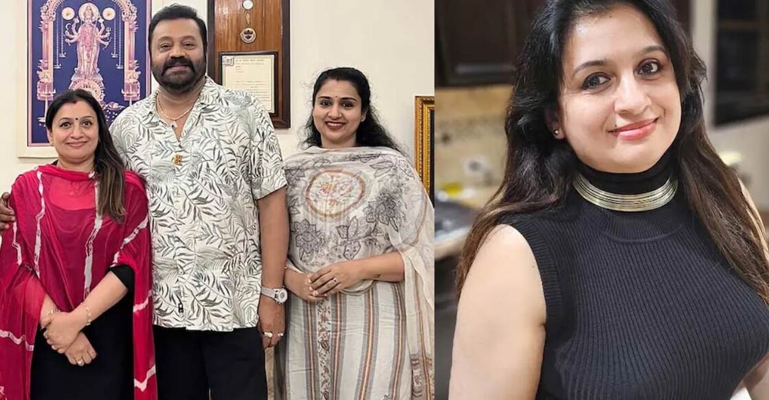 Suchitra with Suresh Gopi and wife Radhika. Photo: Instagram/ suchitramurali