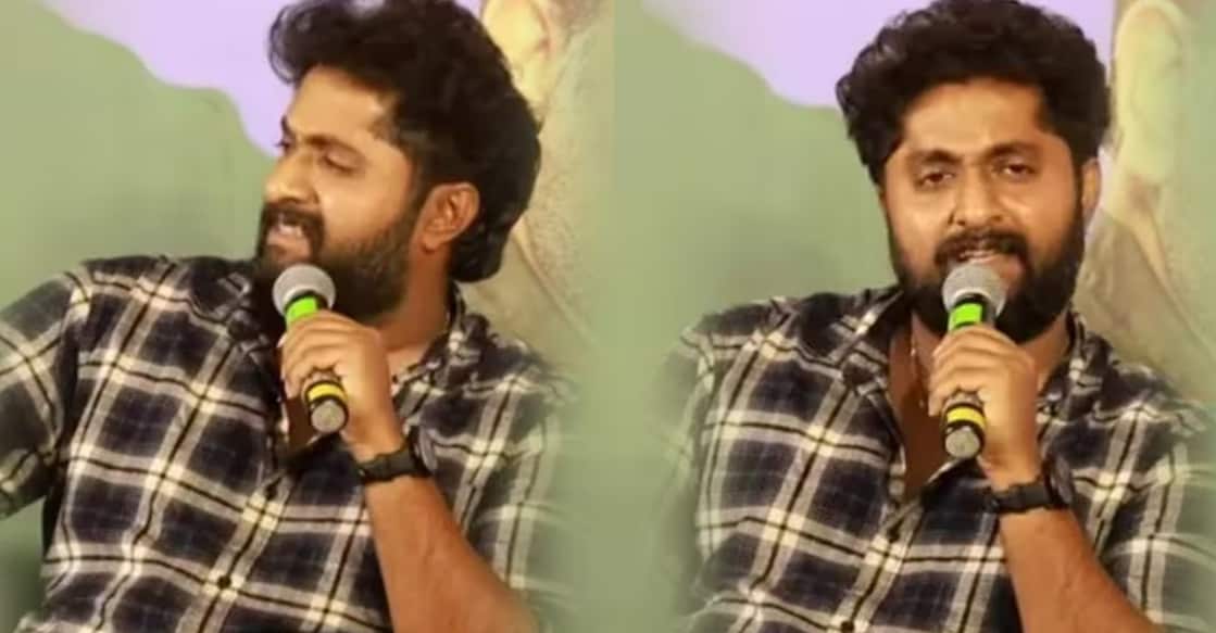 Dhyan Sreenivasan at the press meet. Photo: Manorama News
