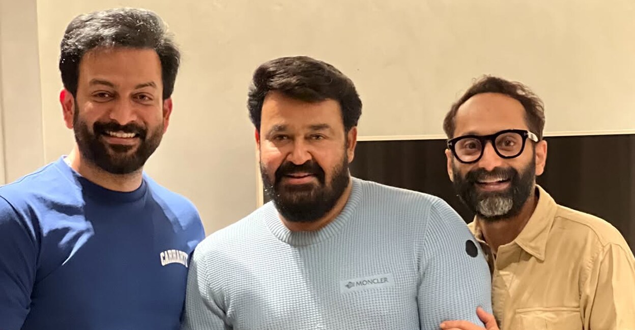 Prithviraj, Mohanlal, Fahadh Faasil. Photo: Instagram