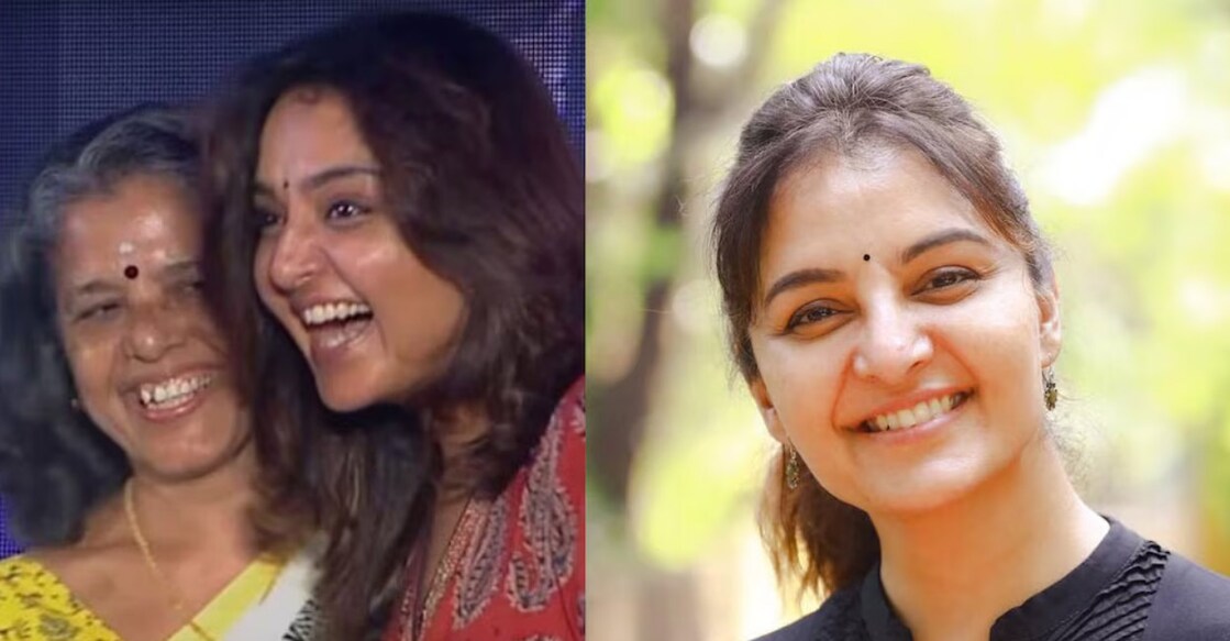 Manju Warrier with her mother. File photo