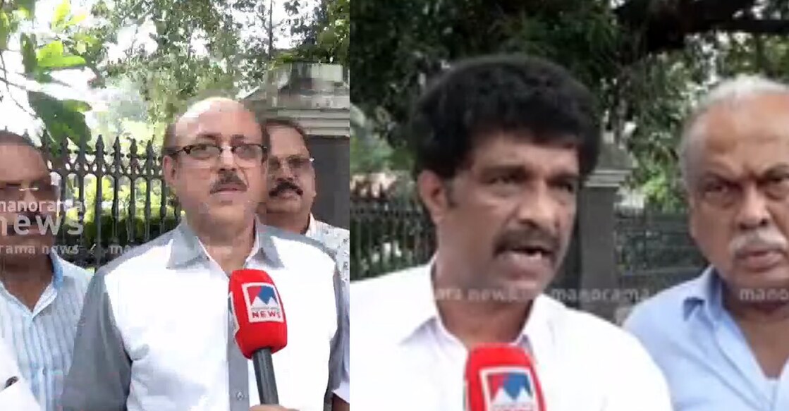 Representatives of the Kerala Film Chamber. Photo: Manorama News