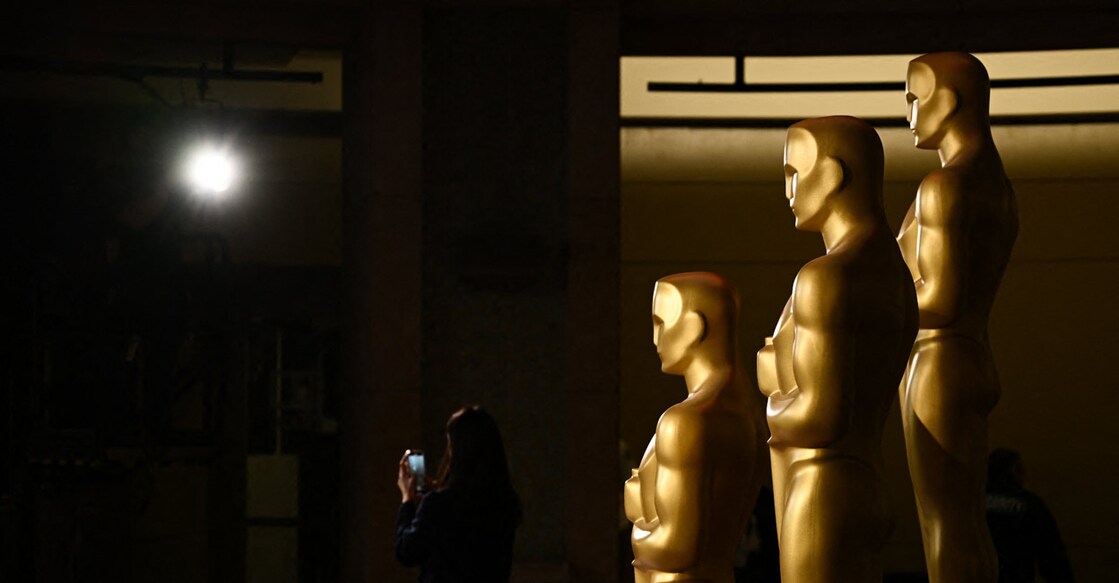 Oscars statues are displayed during preparations for the 97th Annual Academy Awards in Hollywood, California. Photo: Patrick T Fallon / AFP