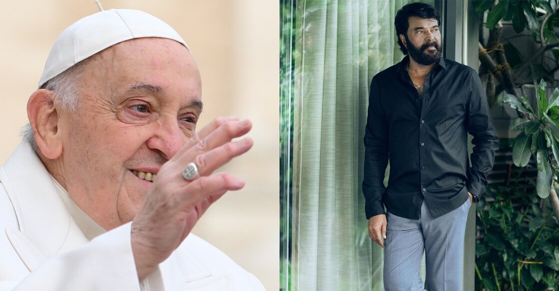 Pope Francis, Mammootty. Photo: AFP/Instagram