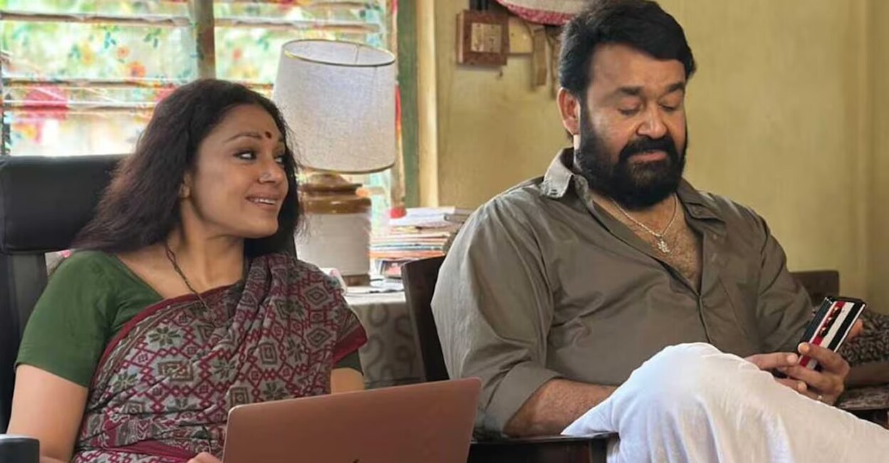 Mohanlal and Shobana in 'Thudarum'. Photo: Instagram