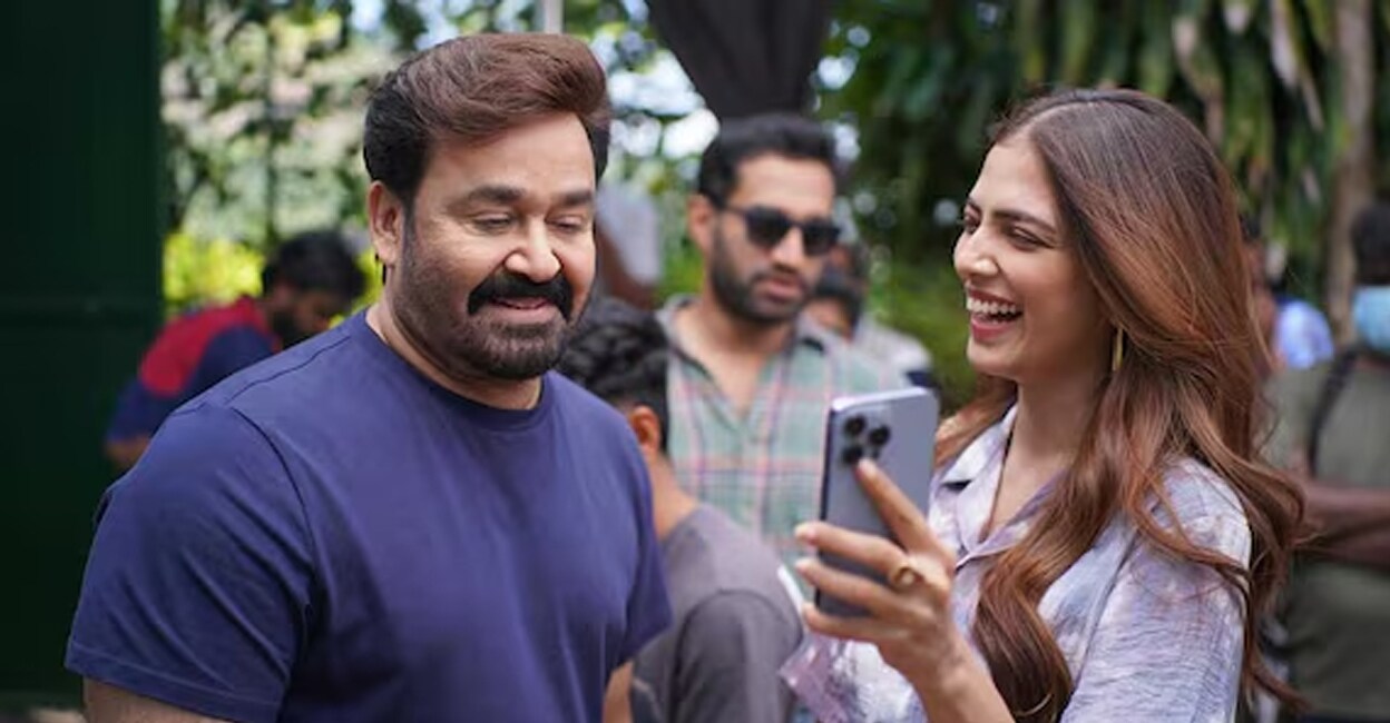 Mohanlal and Malavika Mohanan. Photo: Instagram