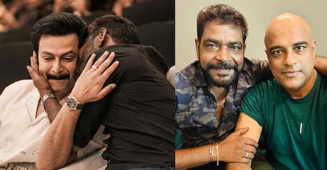 Antony Perumbavoor with Prithviraj and Murali Gopy. Photo: Facebook
