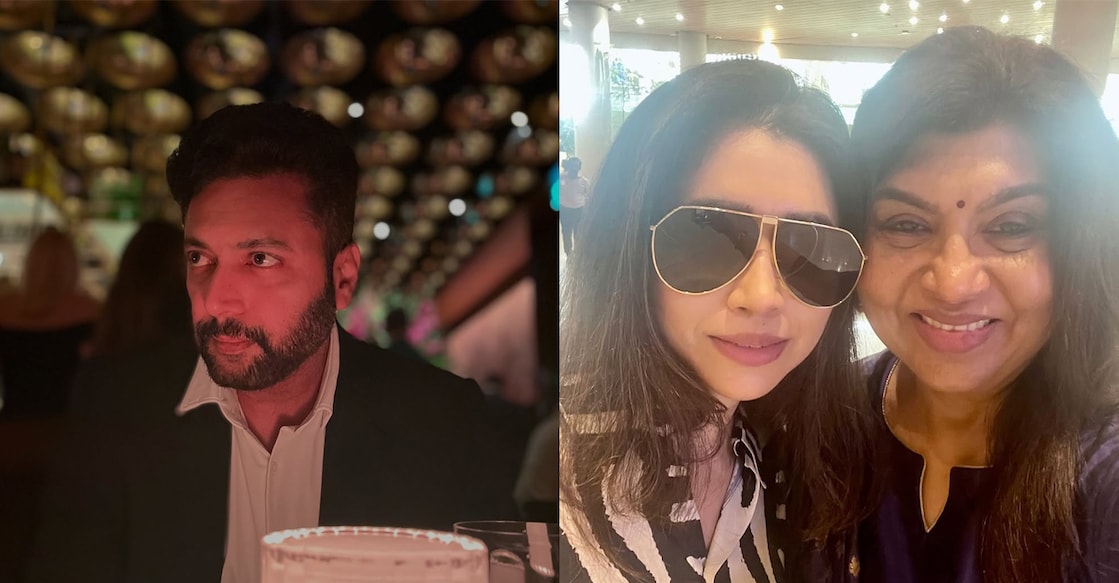 jayam-ravi-aarti Jayam Ravi, Aarti, and Sujatha. Photo: Instagram