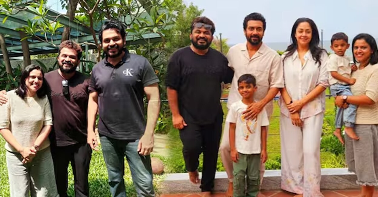 Tharun Moorthy with Suriya and Karthi. Photo: Instagram
