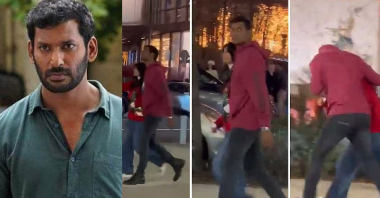 Those who captured the video can be heard trying to confirm Vishal's identity. Video stills | Twitter (@rameshlaus)