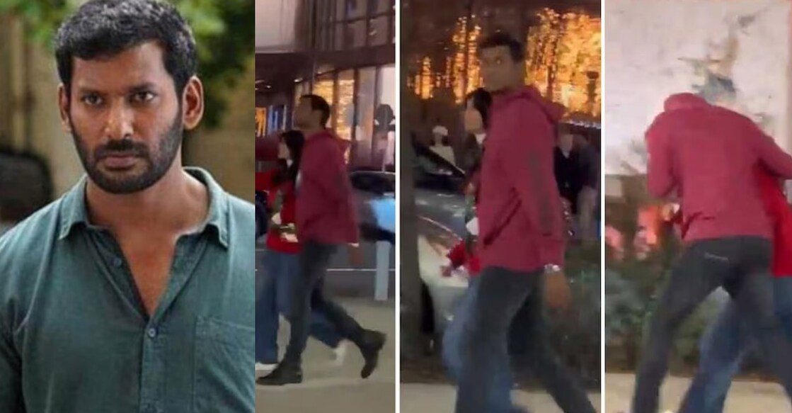 Those who captured the video can be heard trying to confirm Vishal's identity. Video stills | Twitter (@rameshlaus)