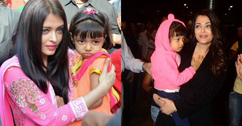 Aaradhya clings to mum Aishwarya's arm, says hello to paparazzi at