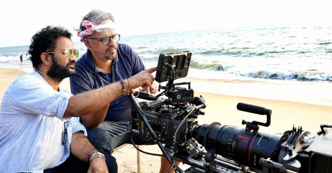 Rasul Pookutty (L) on the sets of 'Otta'.