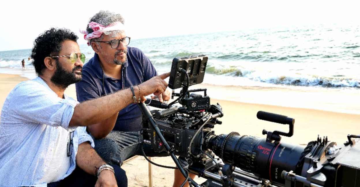 Rasul Pookutty (L) on the sets of 'Otta'.