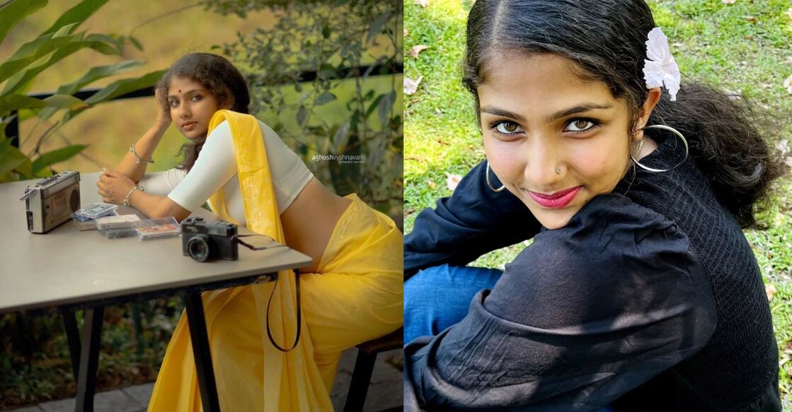 Sreelakshmi is a 2nd year MSC student at Sree Kerala Varma College in Thrissur. Photo: Instagram | f_a_r_f_a_l_l_a (@aghoshvyshnavam)