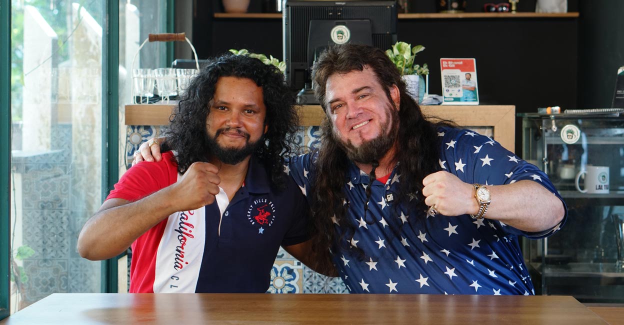 chaz-taylor-the-great-escape (L) Filmmaker Sandeep with Chaz Taylor. Photo: Special arrangement