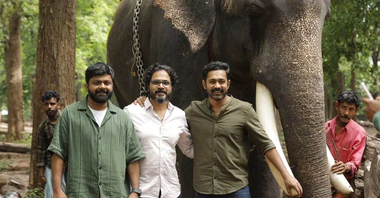 Bahul Ramesh, Dinjith Ayyathan and Asif Ali during the shoot of the film. Photo: Special Arrangement