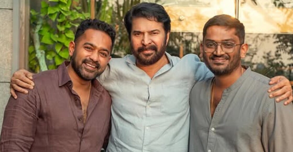 Jofin Chacko with Mammootty. Photo: Instagram/saranblackstar