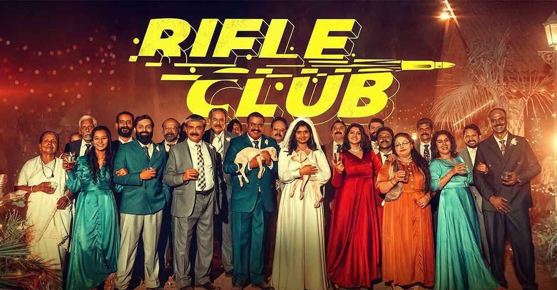 Aashiq Abu's "Rifle Club" is a stylish revenge drama set in the Western Ghats. Movie poster