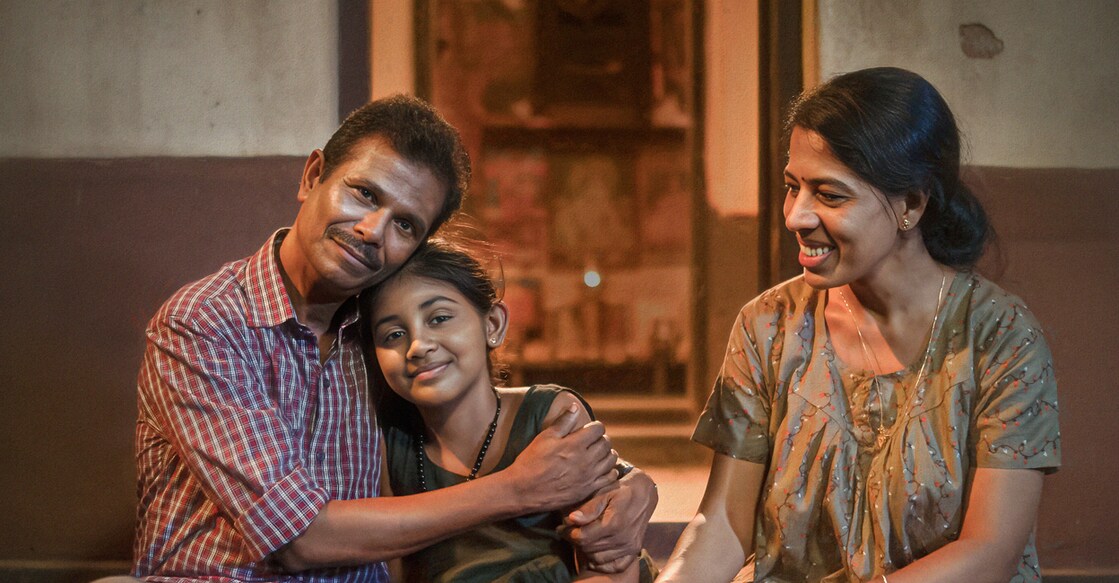 Indrans and Remya Suresh play parents to a school-going child in 'Kundala Puranam'. Photo | Imdb