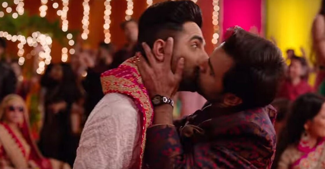 Ayushmann Khurrana's lip-lock with co-star Jitendra Kumar is the highlight moment of "Gabru", the first-launched track of the upcoming comedy "Shubh Mangal Zyada Saavdhan". The song, released on Monday, is a recreated version of the Yo Yo Honey Singh hit of the same name.