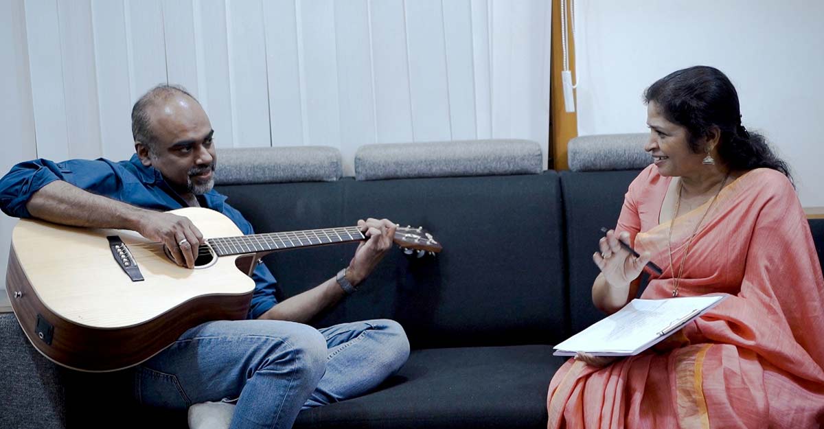 Lyricist Sheeba Ameer with composer-singer Veetarag