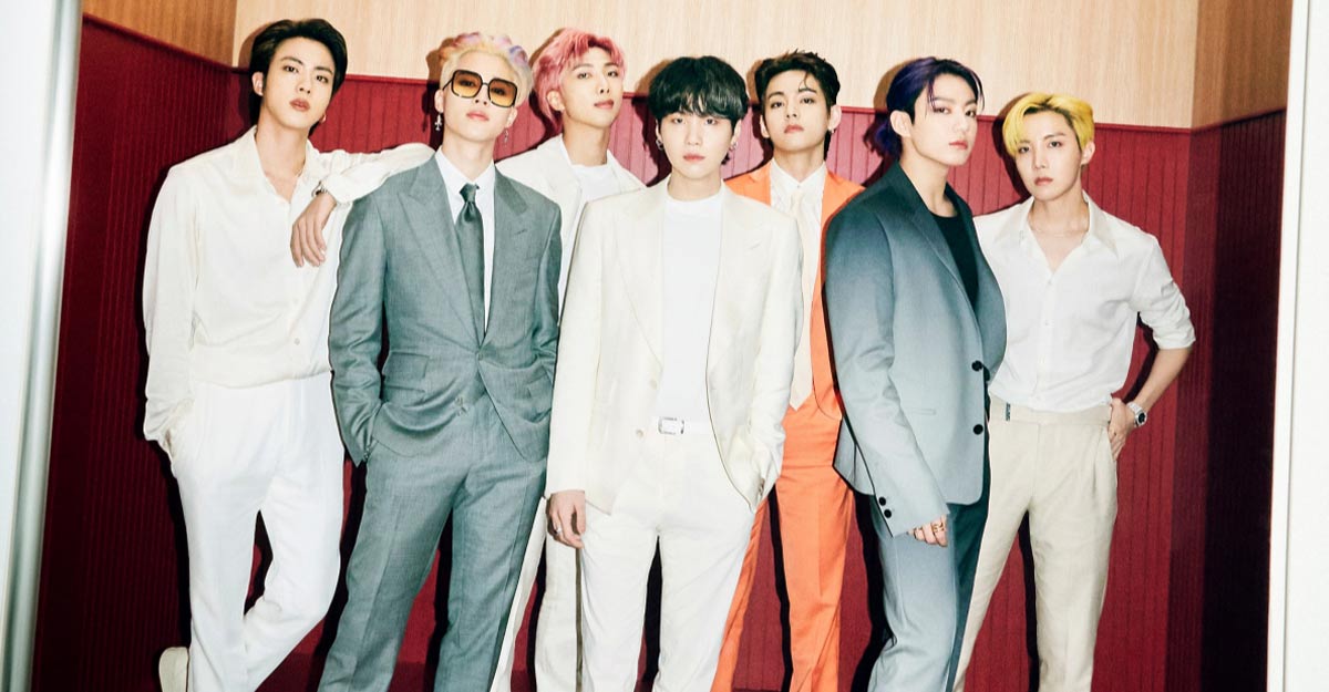 BTS The group teaser photo released by pop powergroup BTS for their new English language single Butter shows the members (from left) Jin, Jimin, RM, SUGA, V, JungKook and J-Hope. Photo: BigHit Music
