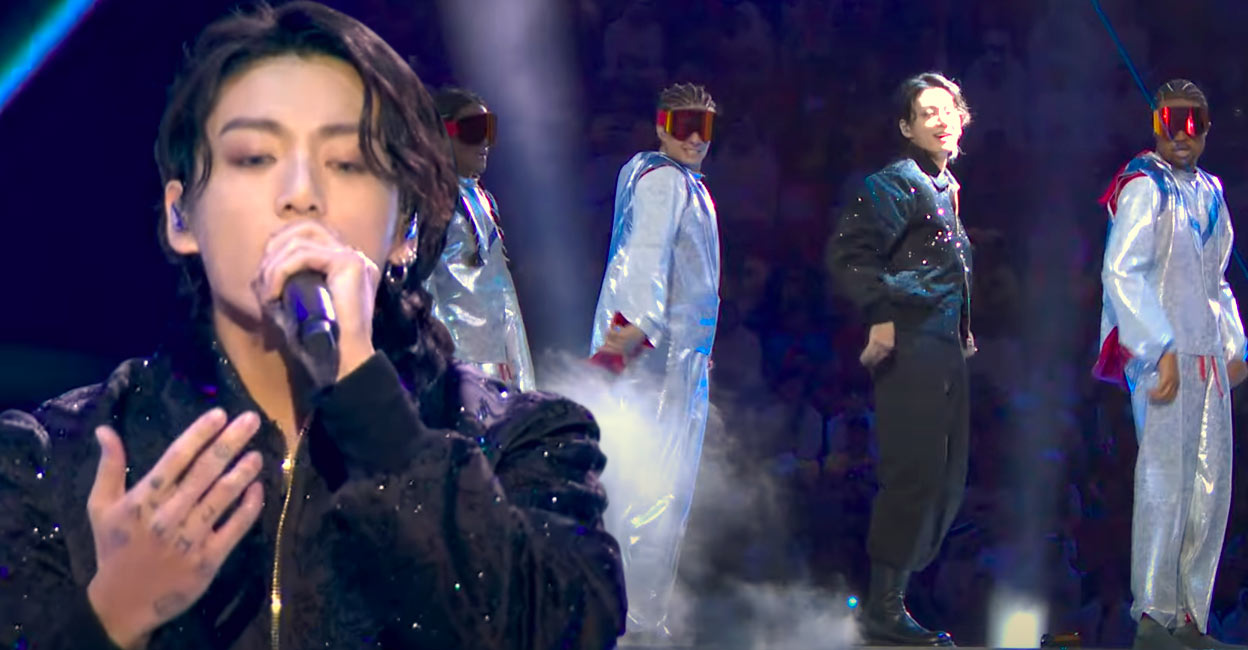 Jungkook came on stage with Qatari singer Fahad Al Qubaisi.