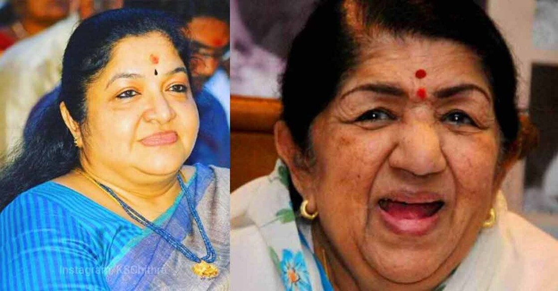 Combo image of Lata Mangeshkar and KS Chithra