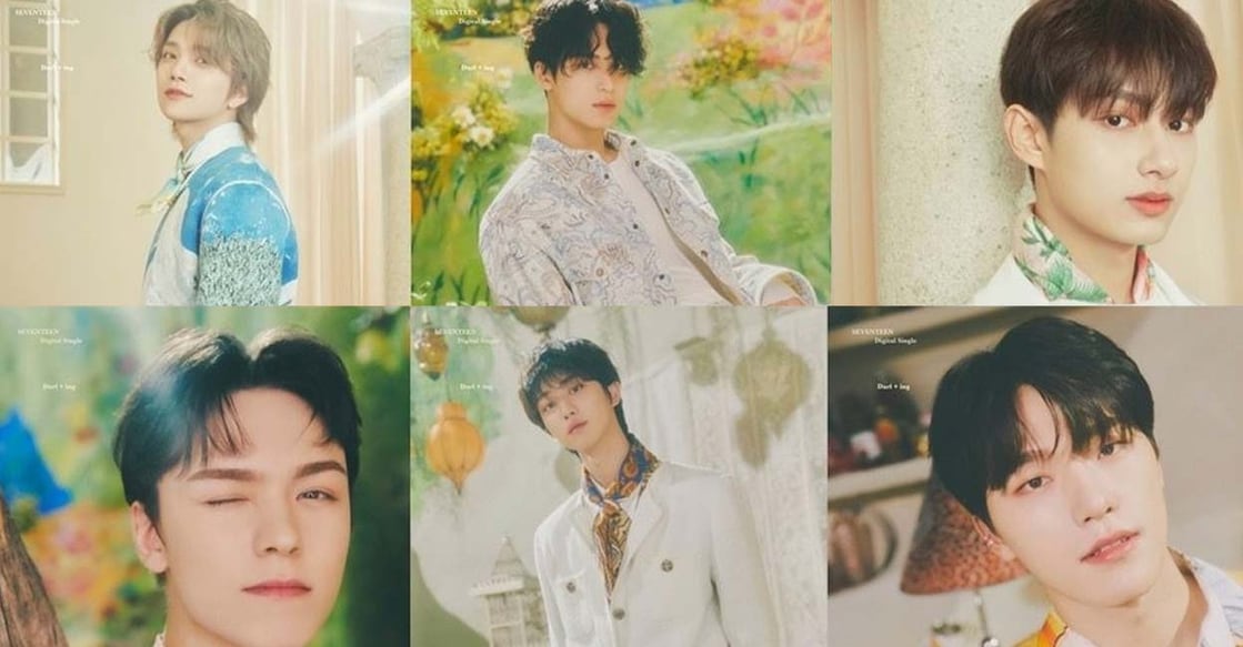 In the first set of concept photos, Joshua, Jun, The 8, Mingyu, Vernon and Dino cast an affectionate gaze against vibrant backdrops of warm, soft-hued colours. Photo: IANS